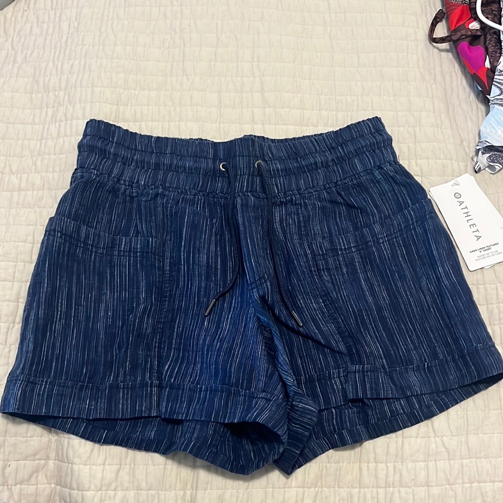 Womens Athleta Cabo linen textured 4” Short